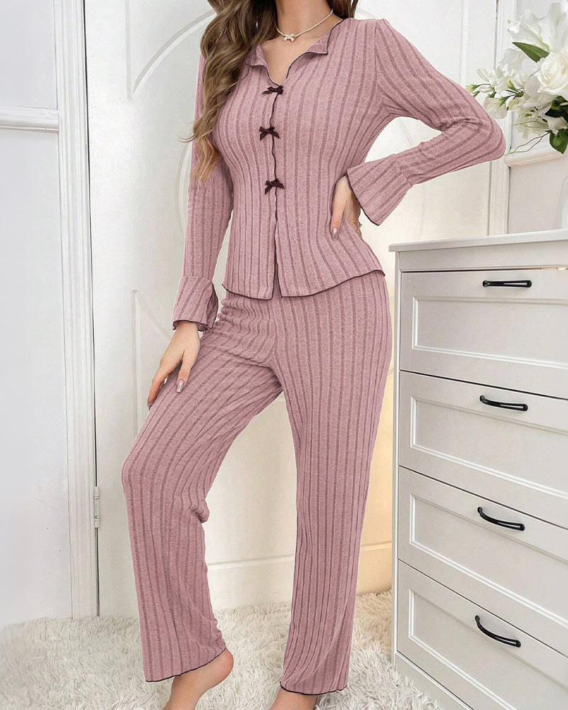 Curvvvy® Homewear set with a lapel bow tie