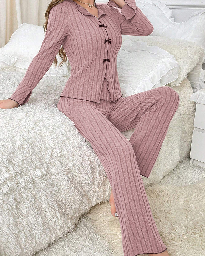 Curvvvy® Homewear set with a lapel bow tie