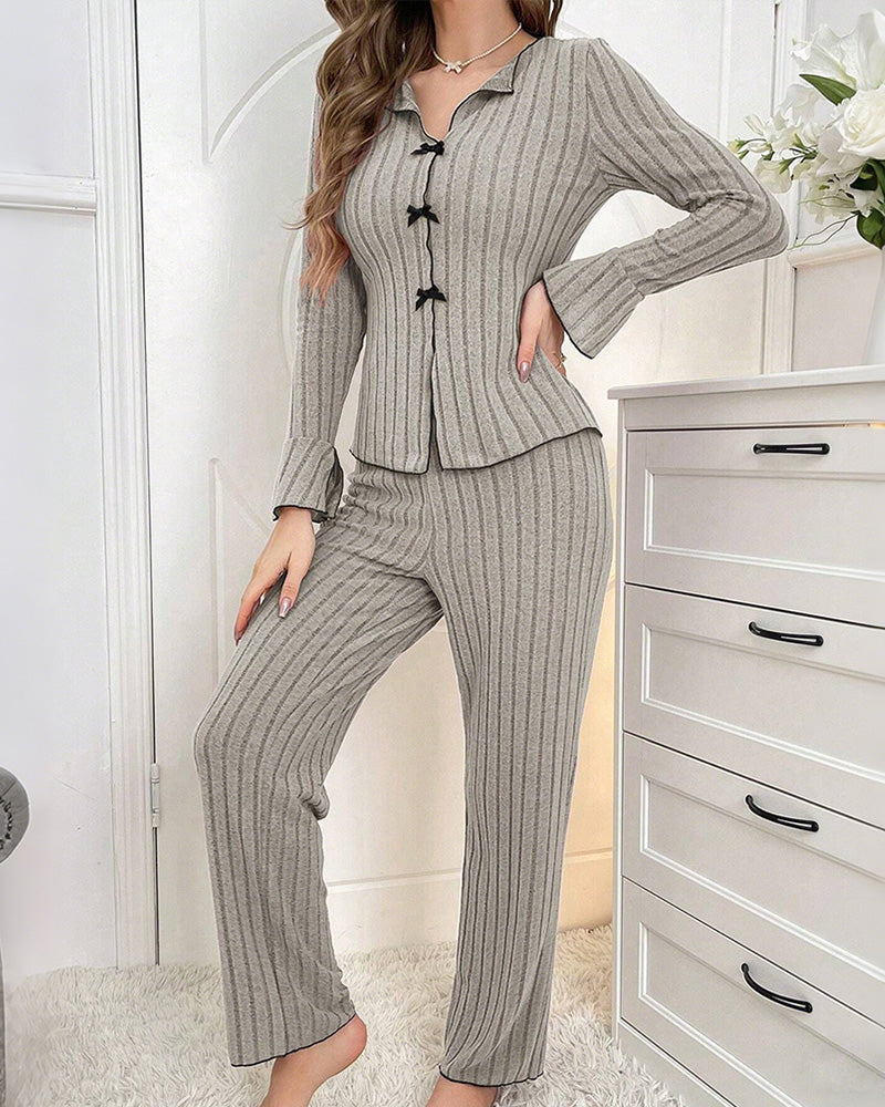 Curvvvy® Homewear set with a lapel bow tie