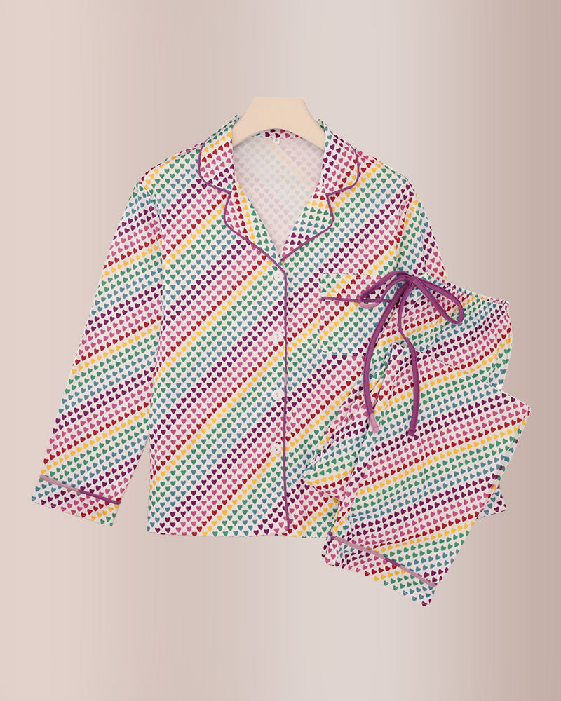 Curvvvy® Long-Sleeved Buttoned Wide-Leg Pajama Set