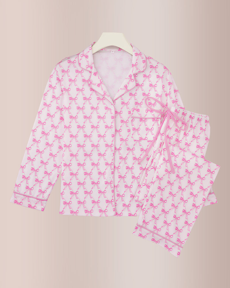 Curvvvy® Long-Sleeved Buttoned Wide-Leg Pajama Set