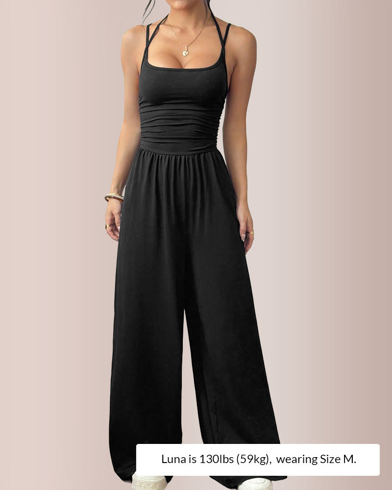 Curvvvy® Women's Sleeveless Halter Jumpsuit