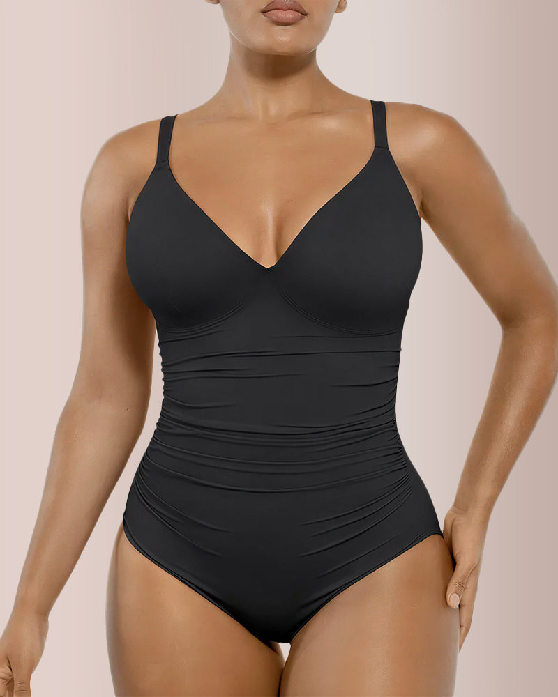 Curvvvy® Back Drawstring V-Neck One-Piece Swimsuit