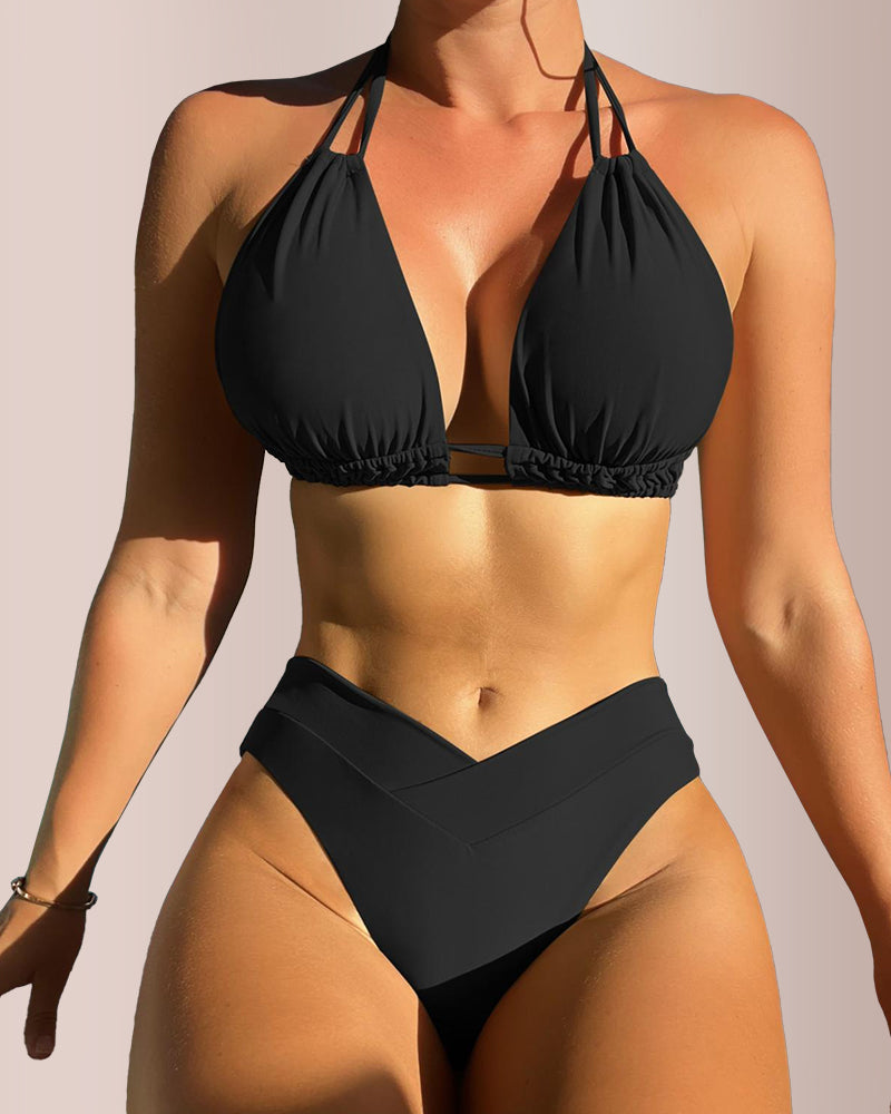 Curvvvy® The Vaca Mode Tie-Back Triangle Swimwear