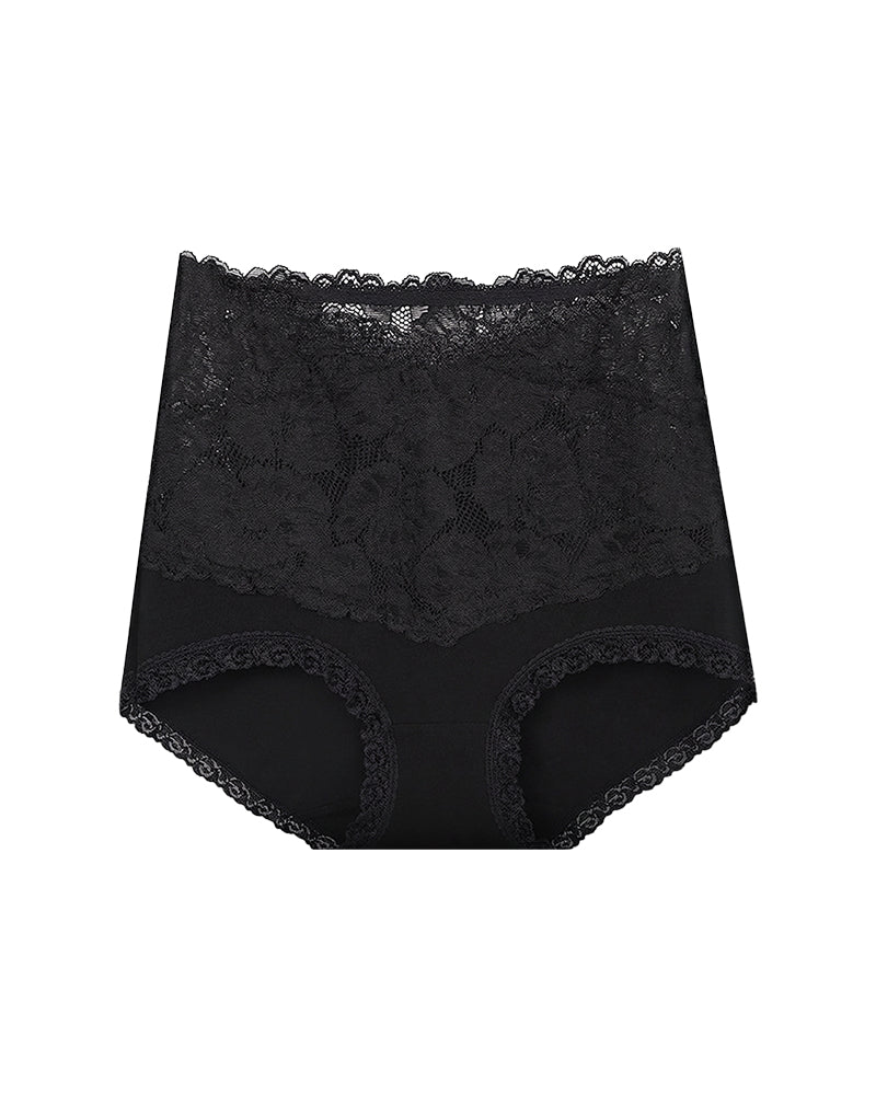 Curvvvy® High-Waisted Tummy-Control Pure Cotton Lace Panties