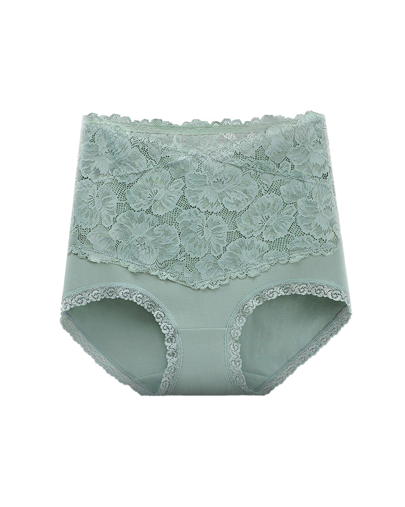 Curvvvy® High-Waisted Tummy-Control Pure Cotton Lace Panties