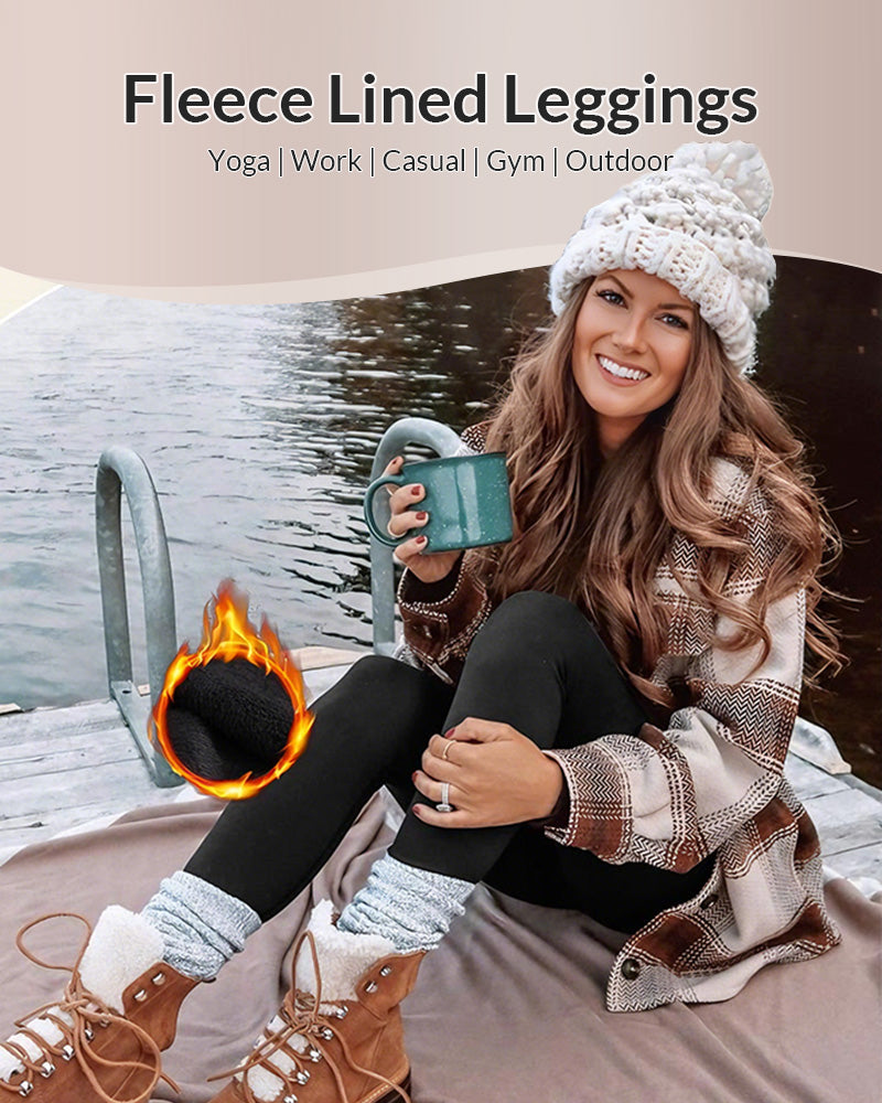 Curvvvy® Fleece-Lined High-Waist Leggings with Pockets Curvvvy-US
