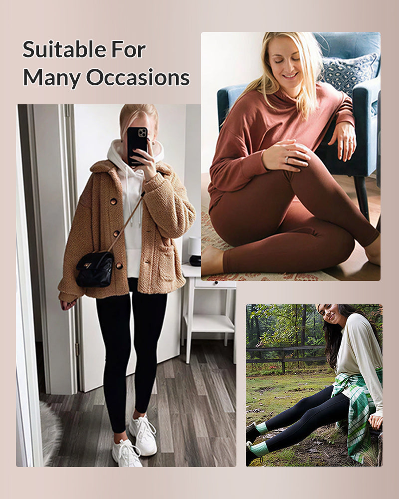 Curvvvy® Fleece-Lined High-Waist Leggings with Pockets Curvvvy-US