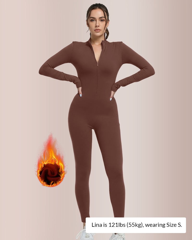 Curvvvy® Fleece Slim-Fit Winter Training Jumpsuit