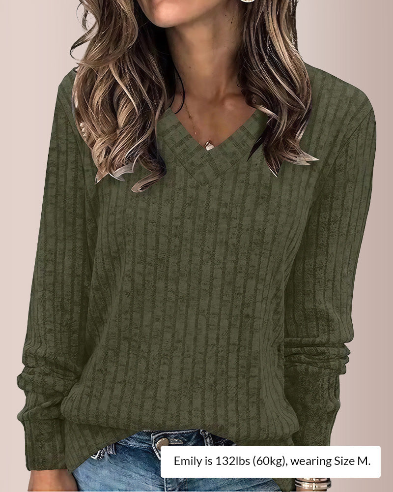 Curvvvy® Women’s V-Neck Long Sleeve Tunic Top