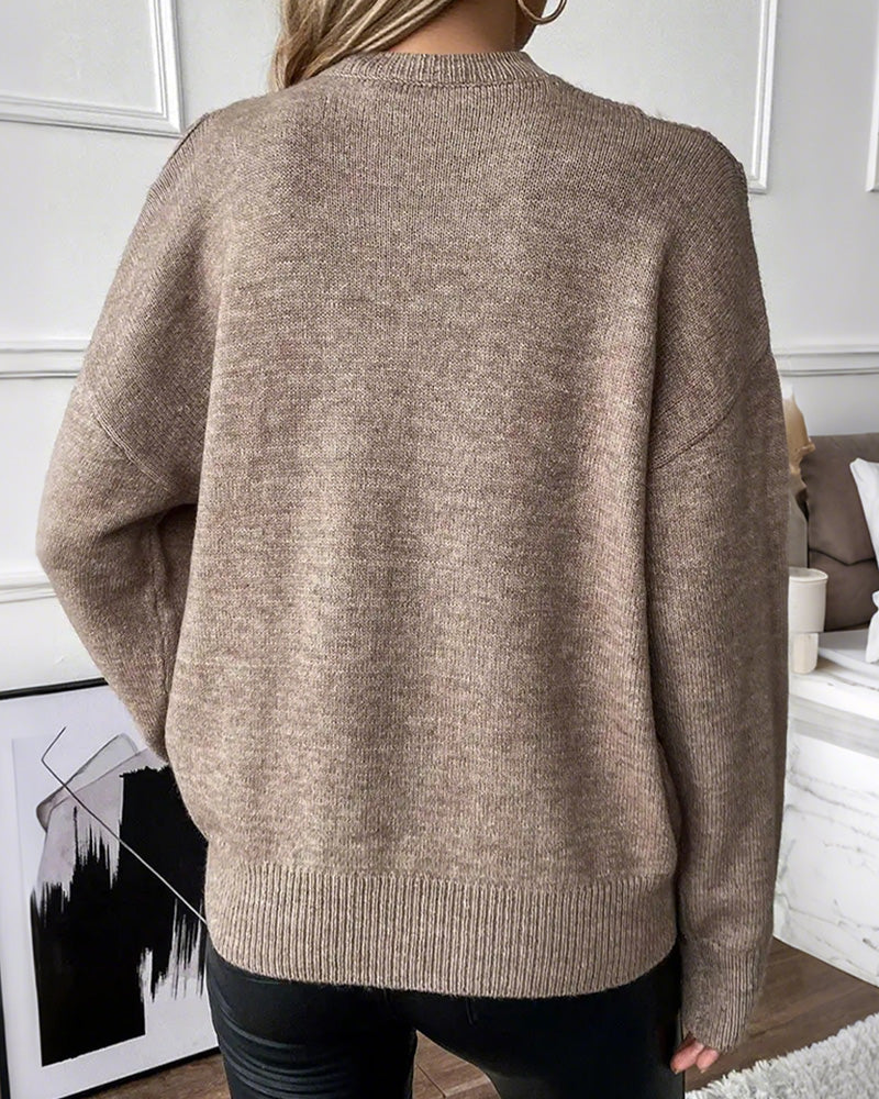 Curvvvy® Solid Ribbed Cold Shoulder 2-In-1 Sweater