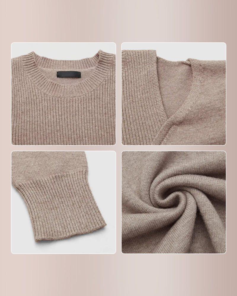 Curvvvy® Solid Ribbed Cold Shoulder 2-In-1 Sweater