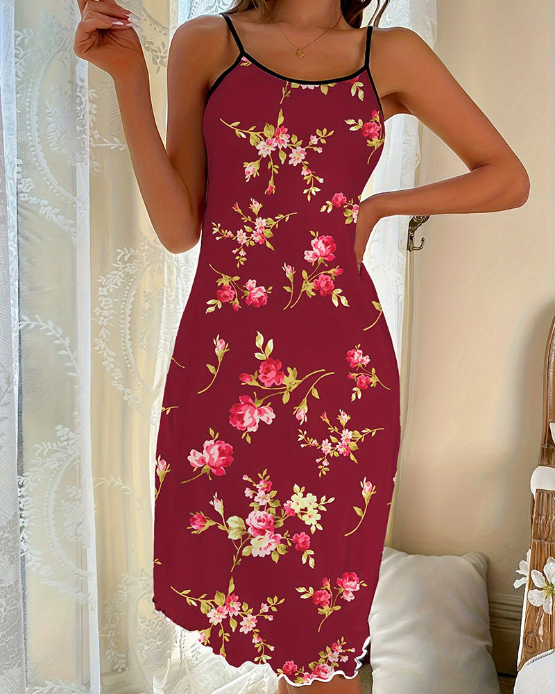 Curvvvy® Floral Spaghetti Strap Dress