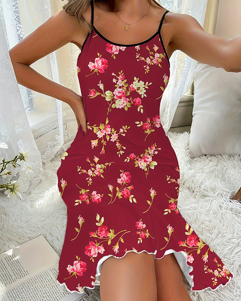 Curvvvy® Floral Spaghetti Strap Dress