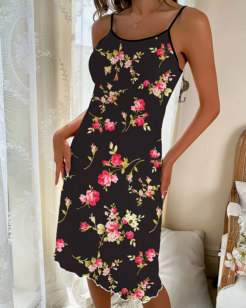 Curvvvy® Floral Spaghetti Strap Dress
